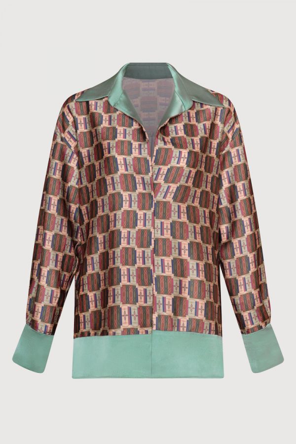QUINCY shirt - Green Edges Pattern