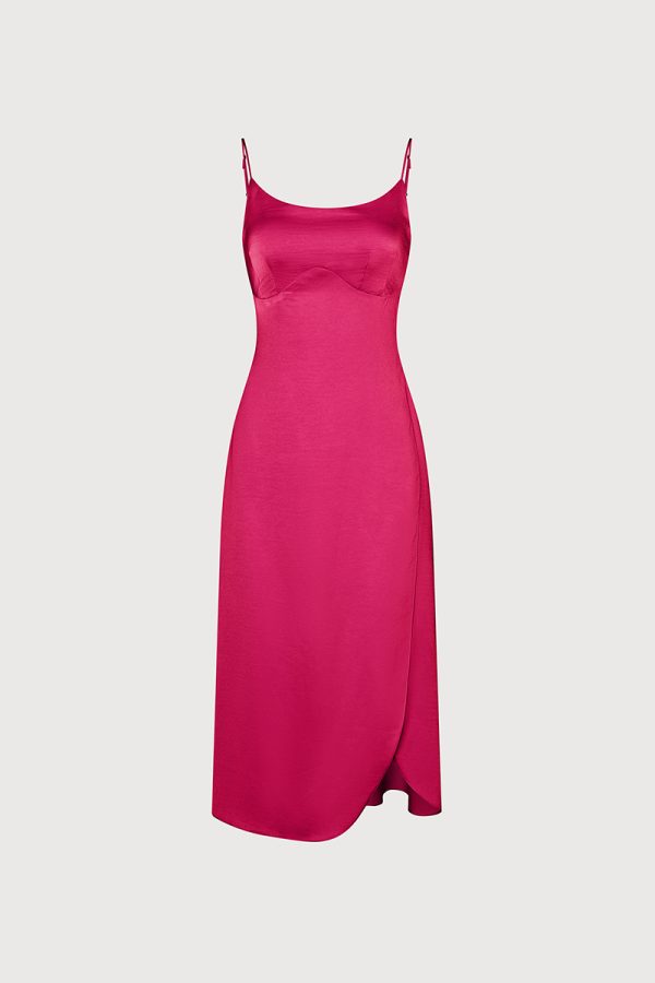 LEONI dress (with slit) - Fuchsia